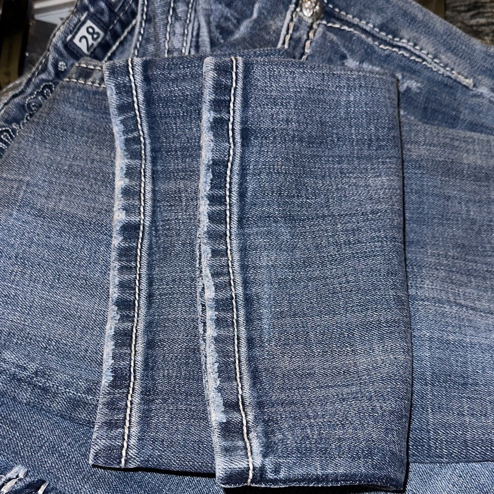Miss Me Boot Cut Relaxed Jeans SIZE 28 Low Rise Inseam 34  Blue Women Teen - Picture 11 of 11